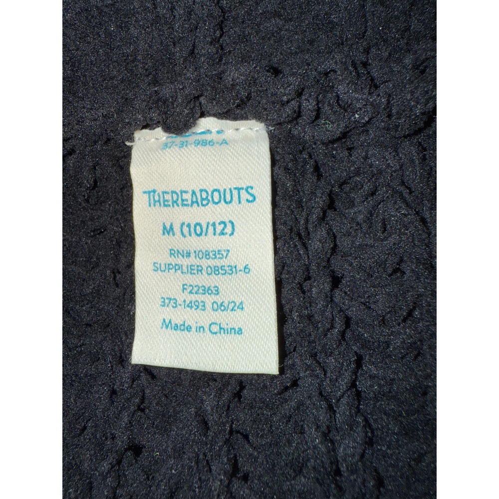 Thereabouts Black Open Knit Half-Zip Pullover Sweater‎ M Preppy Academia Layer - Picture 4 of 7